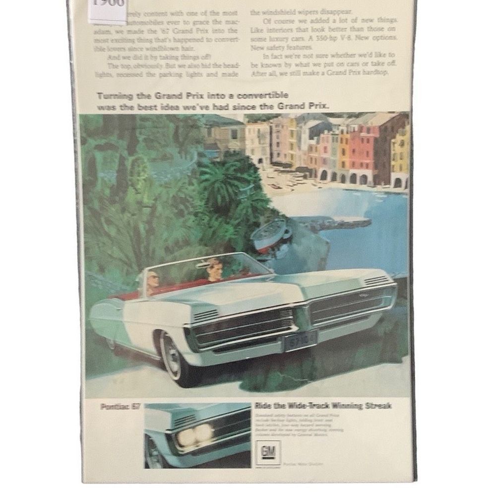 Vintage 1966 Pontiac Grand Prix Convertible Ad Advertisement